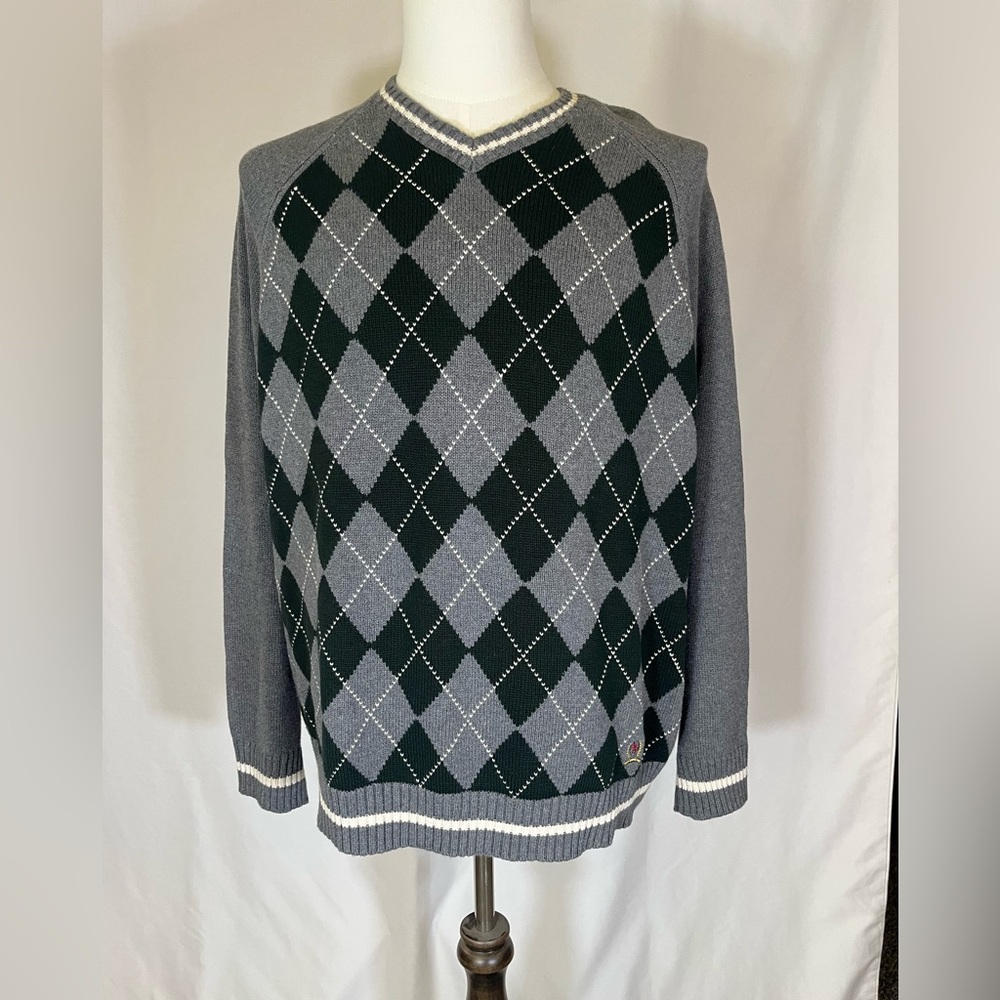 Vintage Tommy Hilfiger V-Neck Argyle Sweater